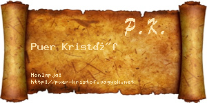 Puer Kristóf névjegykártya